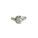 0.60 Carats Old Cut Diamond Platinum Solitaire Ring