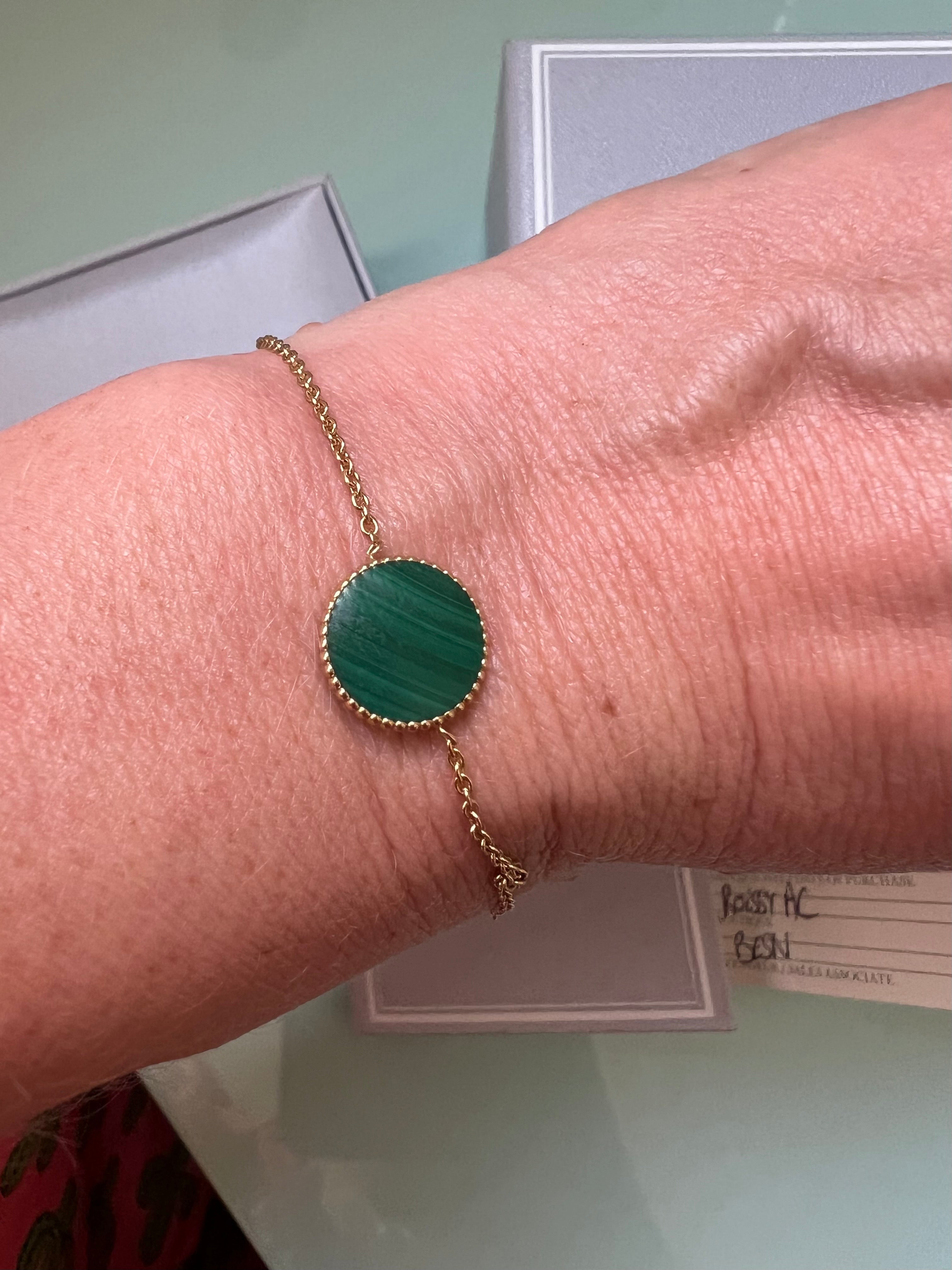 Dior Rose des Vents Malachite Diamond 18 Carat Yellow Gold Bracelet