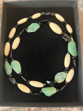 Collier Chrysoprase, Ivoire, Onyx