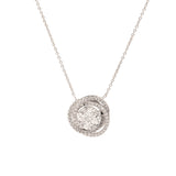 Collier Tourbillon Diamants Or Gris 18 Carats