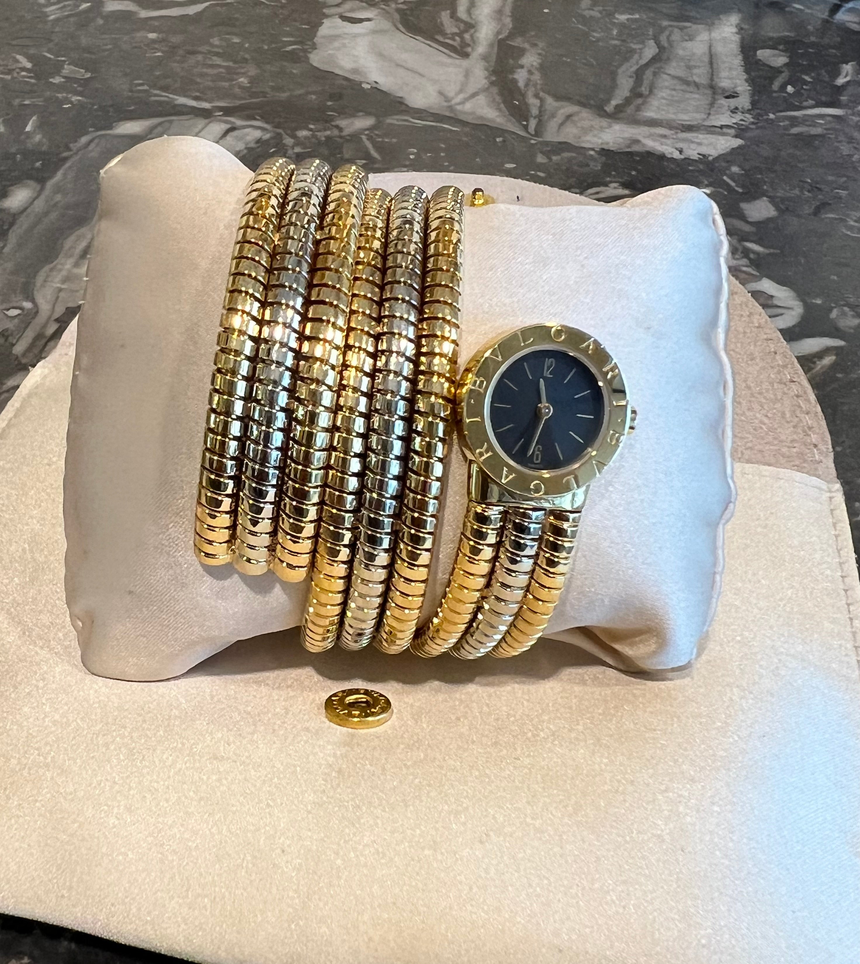 Bulgari Serpenti Tubogas Size M 18 Carats Two Golds Watch