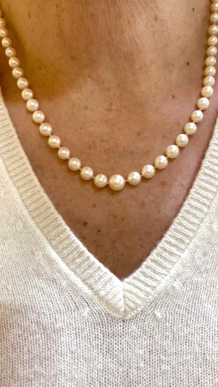 43 cm Pearl 18 Carat Yellow Gold Necklace