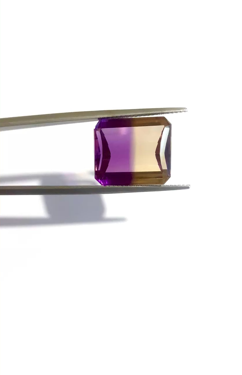 Bolivian 11.53 Carats Rectangular Cut Ametrine