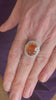 Bague Grenat Spessartite 8 Carats Diamants Or Gris 18 Carats