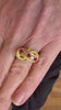 Bague Vintage Branchages Diamants Pierres Rouges Or Jaune 18 Carats