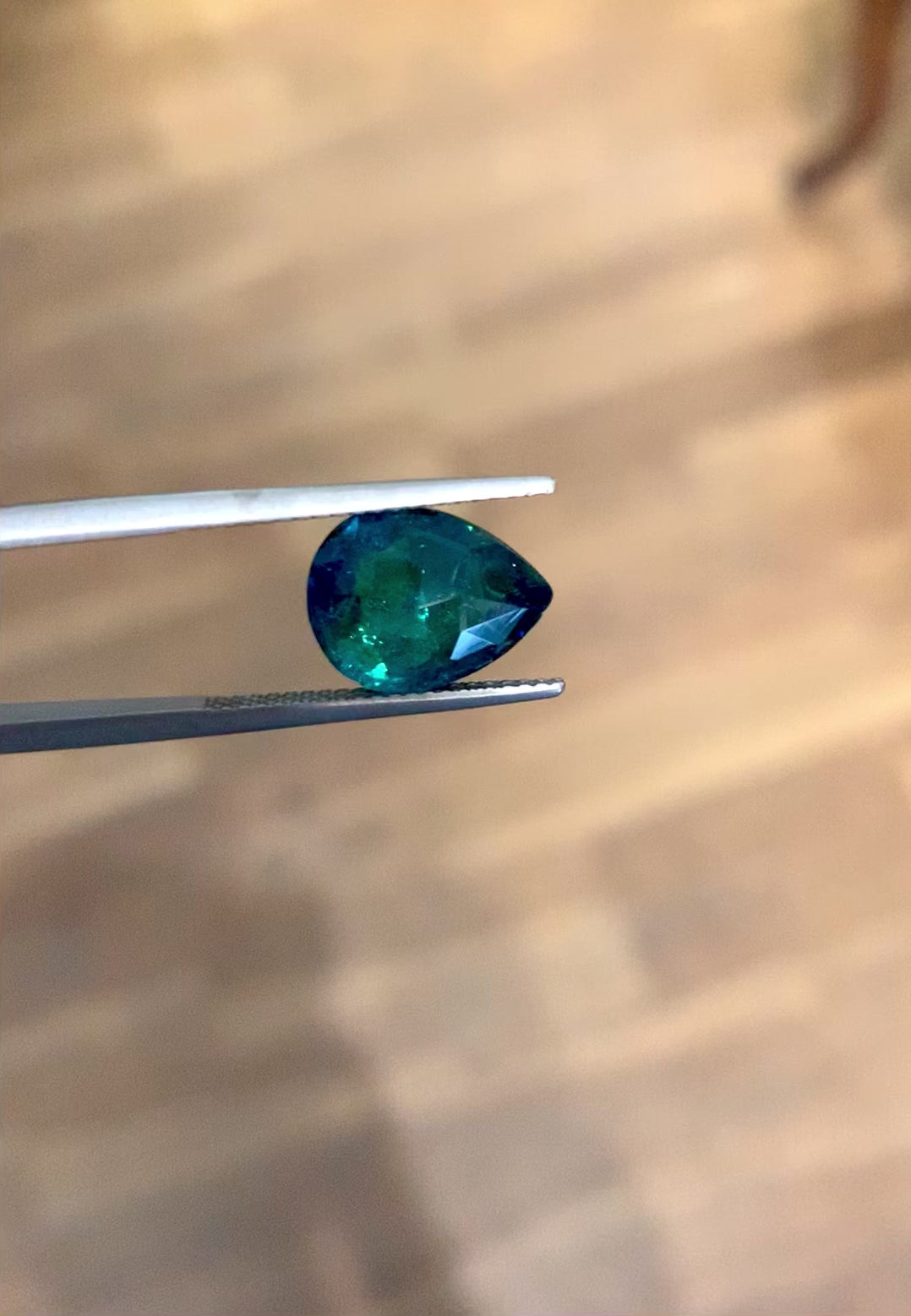 4.08 Carats Pear Green/Blue Tourmaline