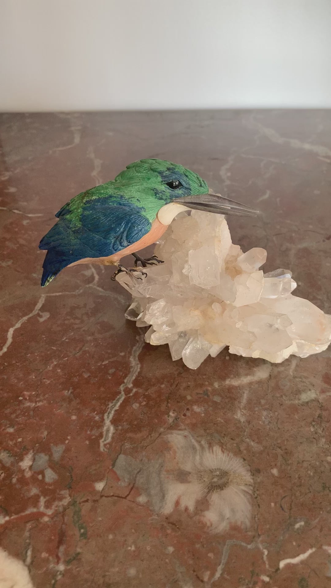 Gübelin Kingfisher Azurmalachite Agate Onyx Rock Cristal Sculpture