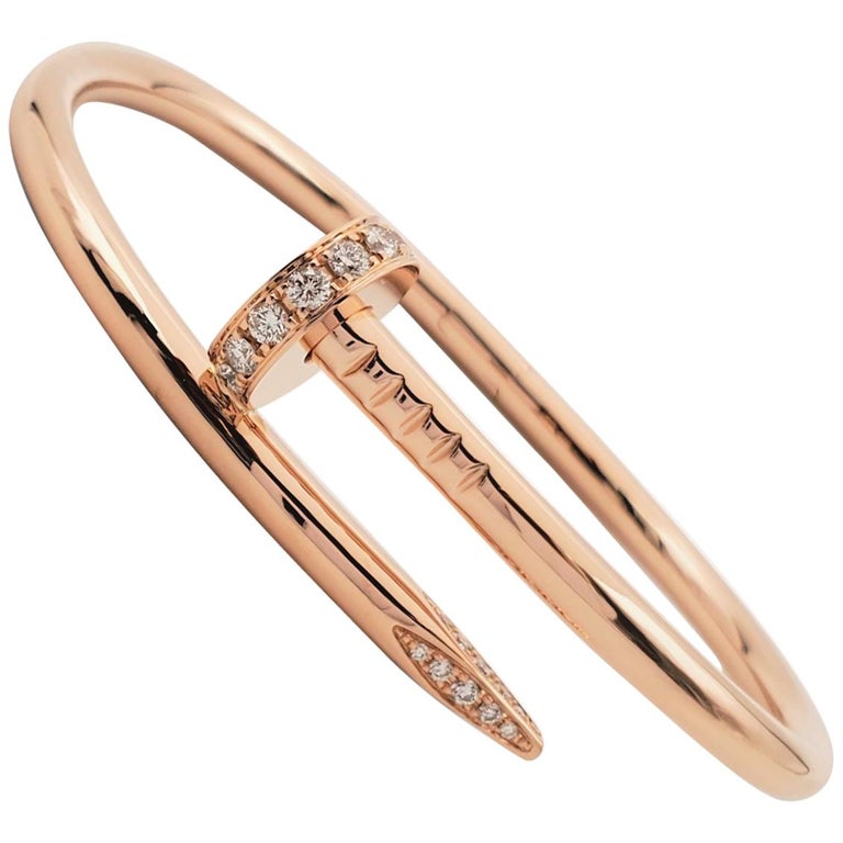 Cartier 18k Pink Gold 10 Diamond Love Bracelet Size 18